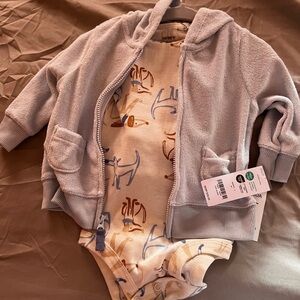 Carter's Gray Hoodie and Animal Print Onesie